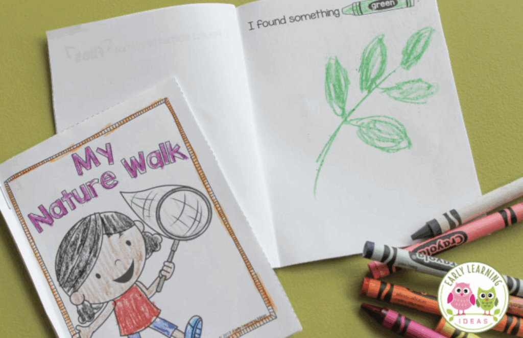 Nature walk photo book activity for toddlers