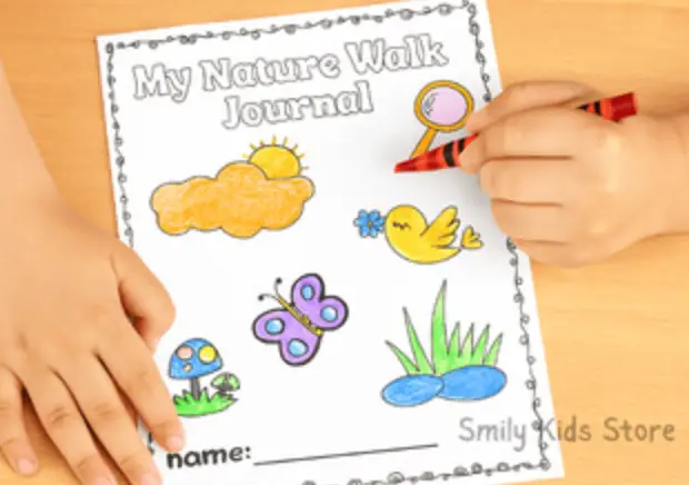 nature walk journal idea for toddlers